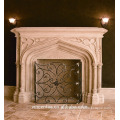 Hand carving natural stone limestone fireplace mantel for sale